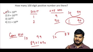 Q2.  How many 100 digit positive number are there?(#SSCCGL Maths Questions)