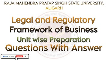 Legal and regulatory framework of business bba mcq|bba mcq|#subscribe #bba #exam #examsuccess #like