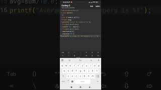 A c program to print average of 10 numbers using array. #coding #cprint #computerprogramming