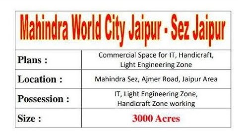 Plot Near Mahindra World City Jaipur 9783557086