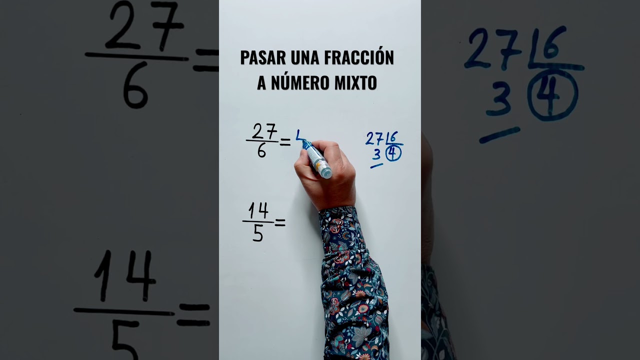 Pasar una FRACCIÓN a NÚMERO MIXTO - YouTube