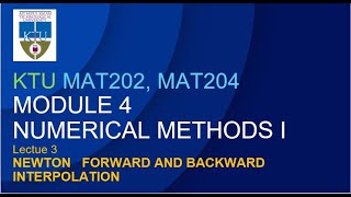 L3 | Newton forward and Backward interpolation | KTU | S4