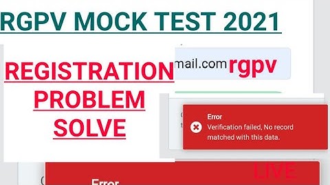 RGPV EXAM REGISTRATION PROBLEM SOLVE / how to solve RGPV registration error /RGPV exam problem solve