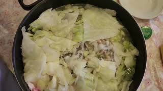 cabbage rolls (malfouf or mahshi malfouf) -  cabbage leaves stuffed with ground meat, rice, spices