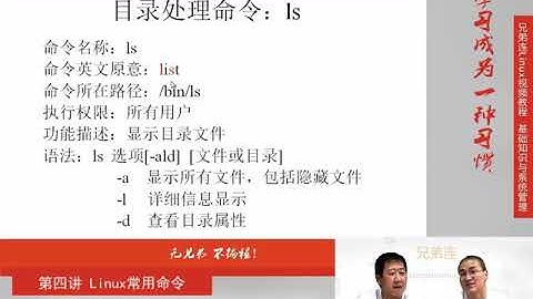 兄弟连新版Linux视频教程 4.1.1 Linux常用命令 文件处理命令 命令格式与目录处理命令ls