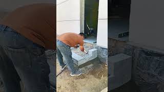 The Door Carved Stone Step Installation Process- Good Tools And Machinery Make Work Easy