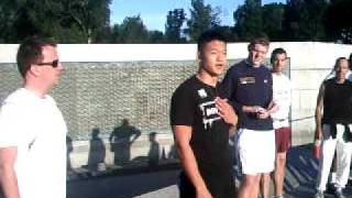 National Equality March- Lt Dan Choi Speaks Before Cadence Run Around Monuments/Memorials
