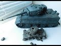 Закапываю пластилиновый танк TIGER 1