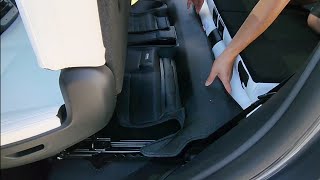 2022 Long Range Tesla Model Y 7 Seat Seater 3 Row TUXMAT Install and Fit Taptes Floor Mat Removal