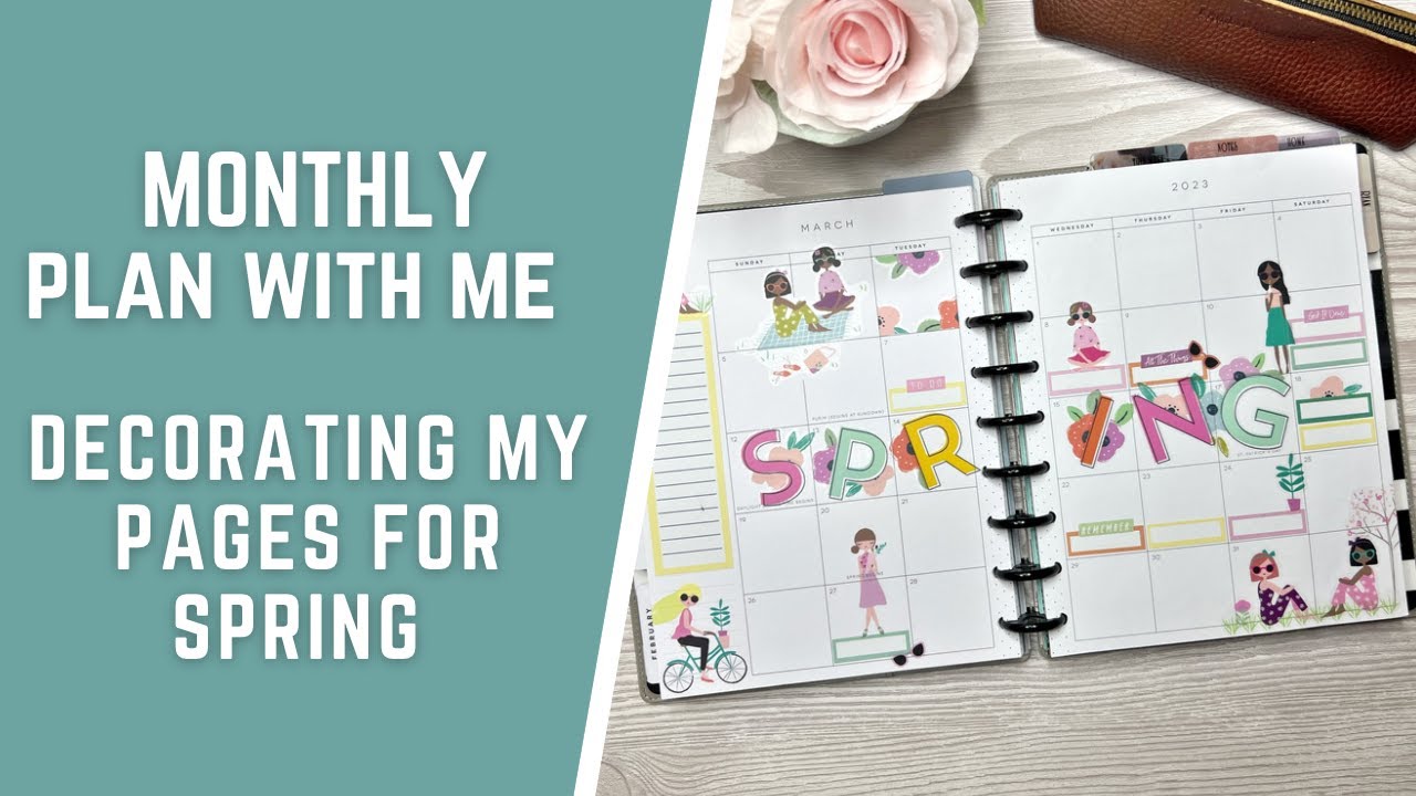 🌸 SPRING PLAN WITH ME 🌸 | HOW TO DECORATE YOUR MONTHLY PAGES | RACHELLE ...