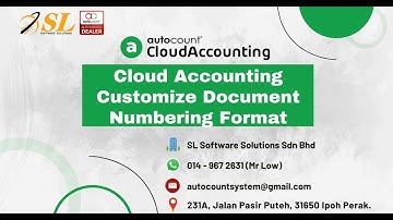 AutoCount Cloud Accounting   [Customize Document Numbering Format]