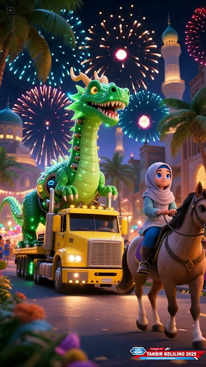 takbir keliling best animated dinosaur parade #takbiran #animation #disney #eid al-fitr