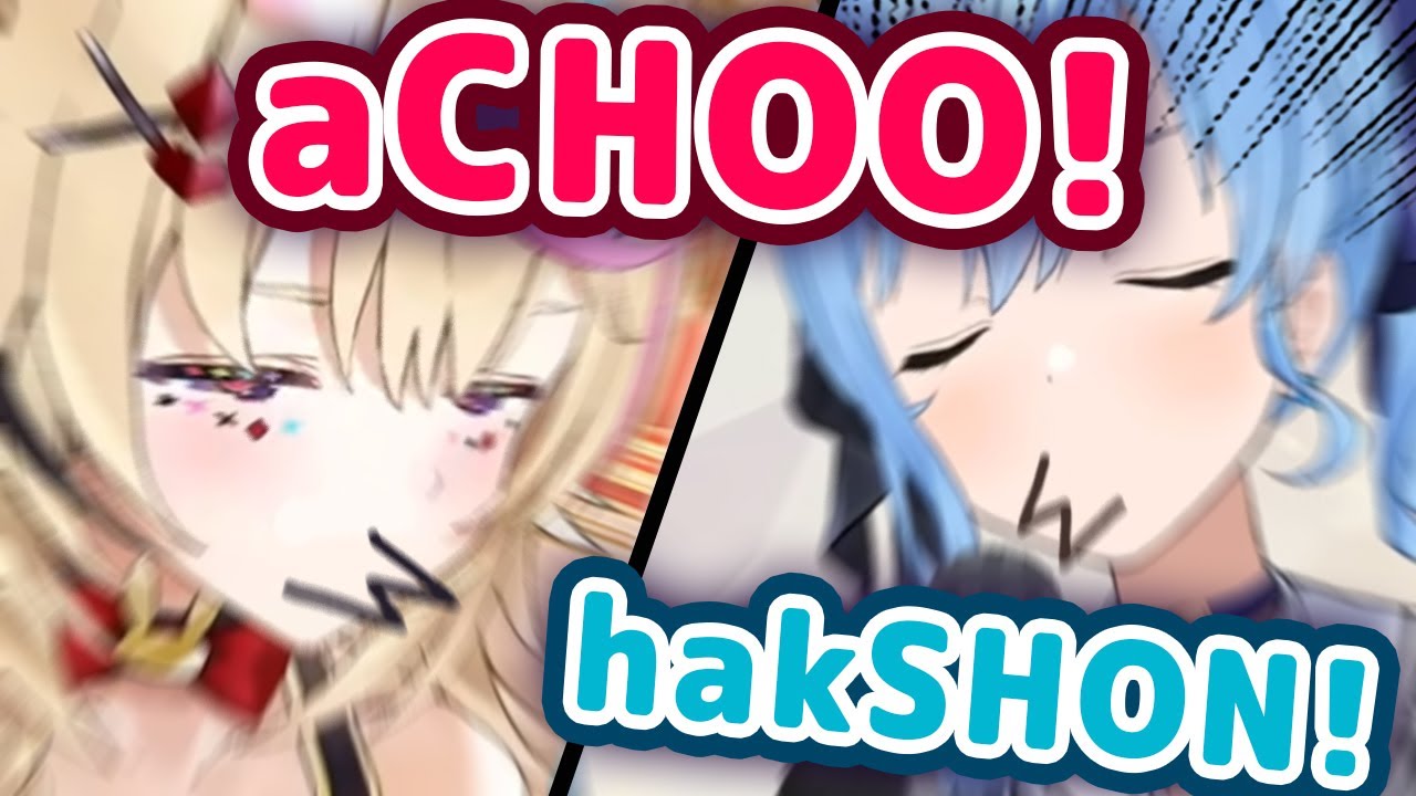 Polka Holds "Cute Sneeze Contest" With Suisei and Haachama 【ENG Sub/Hololive】