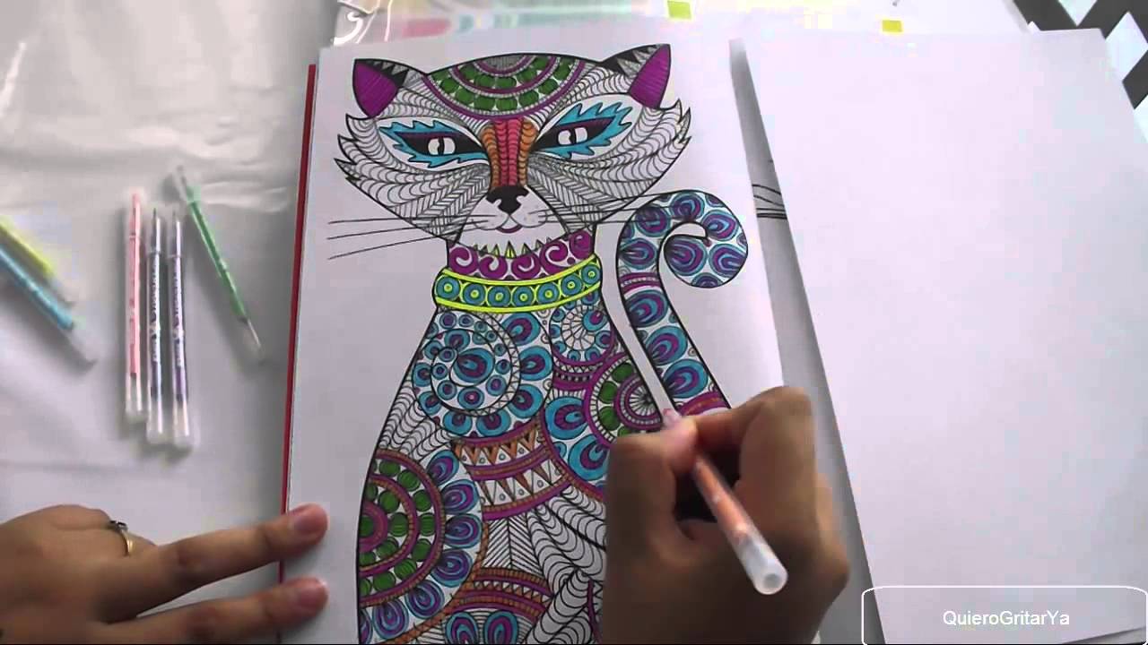 Relax Anti Stress Cat Couloring Book Coloriage Anti stress Chat Dibujos para el estres Gato