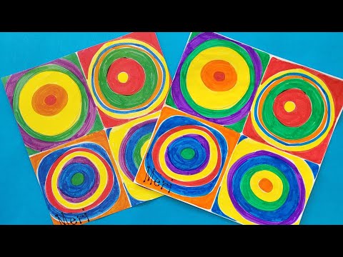 How to make a concentric circle design. What to do for the first art projects of the year.