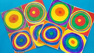 How to make a concentric circle design. What to do for the first art projects of the year.