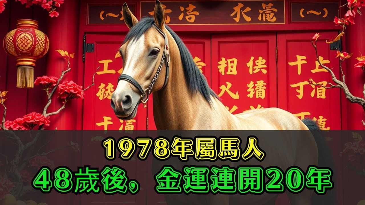 天命已定！1978年屬馬人，48歲這一關一過，直接開啟「20年金運大爆發」！不信不行！#1978年屬馬 #戊午馬 #生肖馬 #轉運關口 #20年金運 #財運翻身 #命理真相