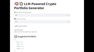 AI project: Simple LLM-Powered Crypto Portfolio Generator App
