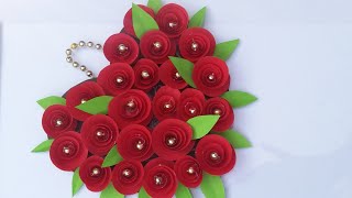 How to make Paper Roses Hanging Heart | Noble Pearl