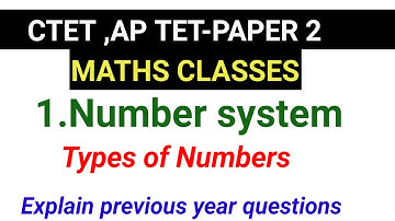 CTET,APTET MATHS CLASSES Paper 1 and 2 //CTET MATHS CLASSES /NUMBER SYSTEM EXPLAIN IN TELUGU 