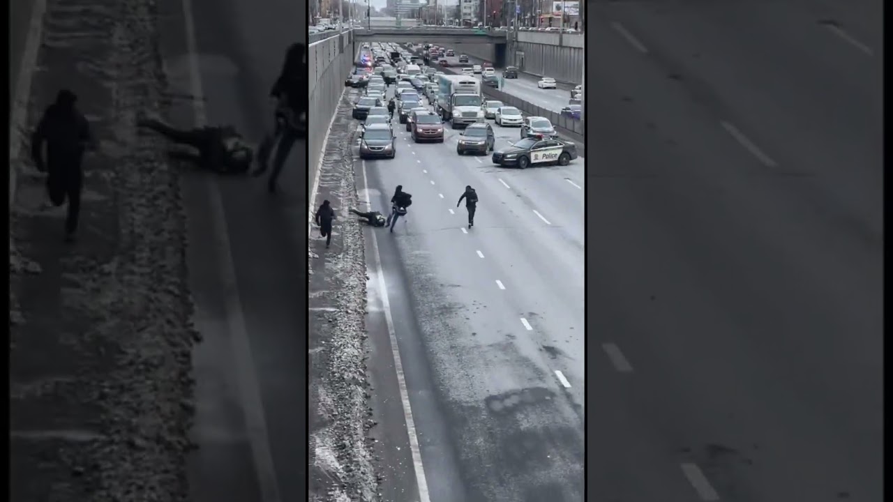 police chase at decarie boul in montreal