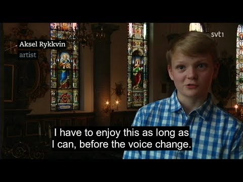 Boy soprano Aksel Rykkvin (14y) | SVT news feature (Eng. subs) | Stockholm Early Music Festival 2017