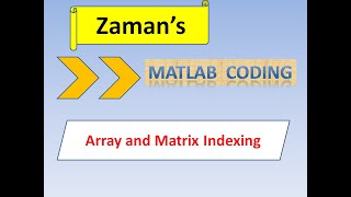 MATLAB: Indexing on array and matrix
