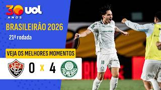 VITÓRIA 0 X 4 PALMEIRAS | GOLEADA EM JOGO POLÊMICO! | MELHORES MOMENTOS | BRASILEIRÃO 2026