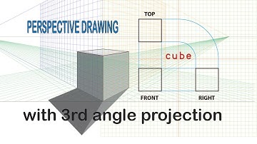 HOW TO DRAW IN PERSPECTIVE AND 3RD ANGLE PROJECTION | BASIC SHAPE: CUBE | IN ADOBE ILLUSTRATOR
