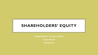 Famous FAR: Shareholders' Equity part 1: Basic Concepts Profile