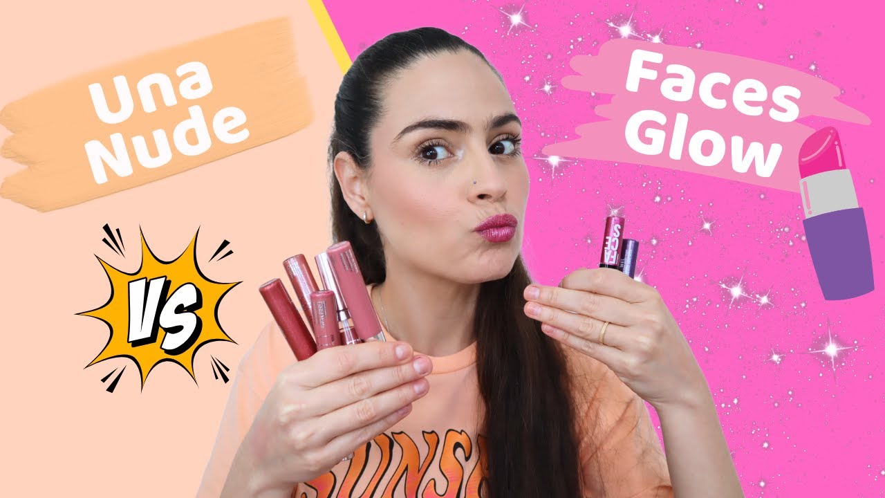 Labiales Una colección NUDE VS Labiales líquidos faces Súper BRILLO