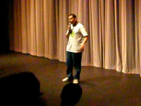 Travis Lindsay doing stand up comedy