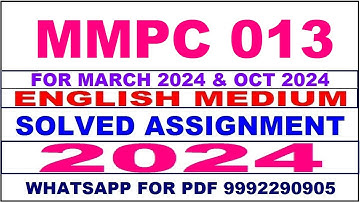 mmpc 13 solved assignment 2024 | mmpc 13 solved assignment in english 2023-24 | mmpc 13 2024