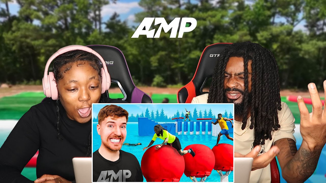 AMP EXTREME WIPEOUT WITH MRBEAST 😂 | REACTION