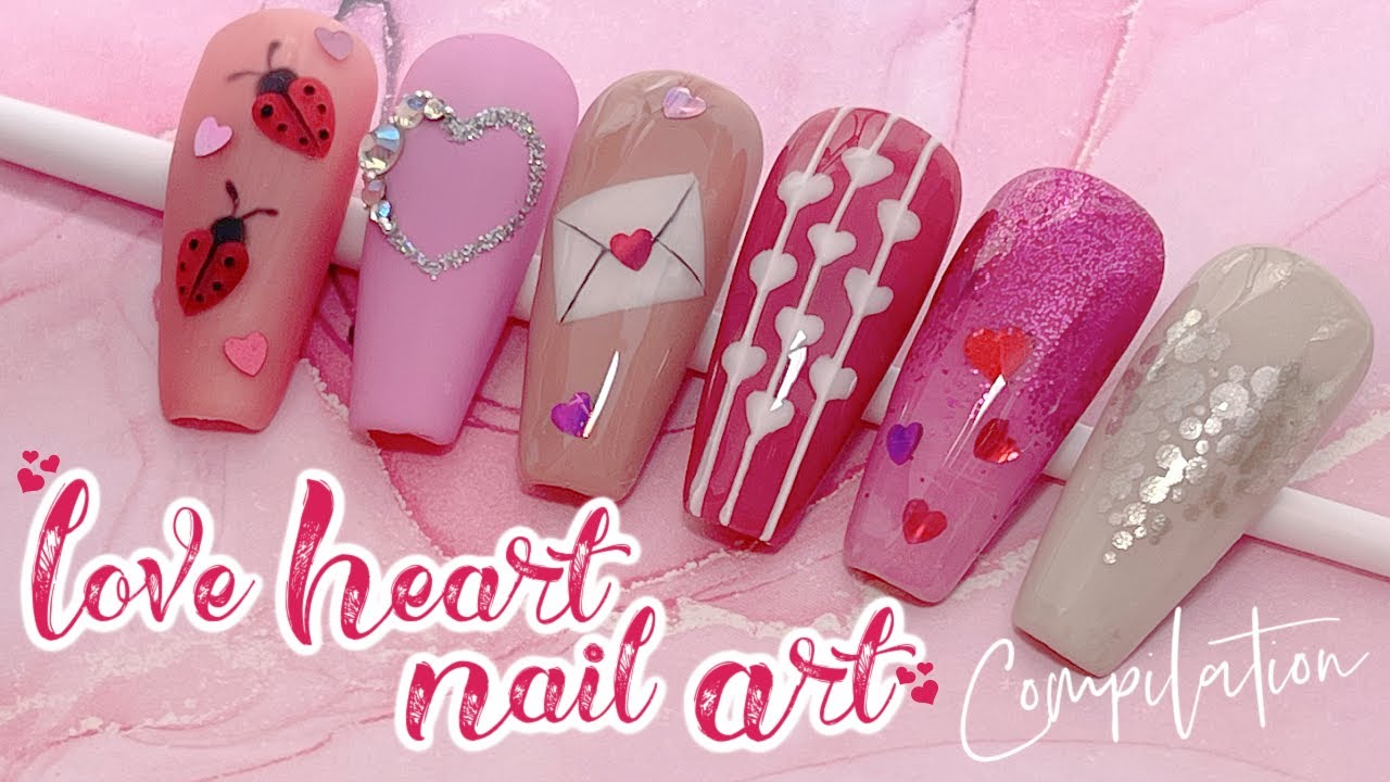 Valentine's Day Nail Art 3D Mini Pink Hearts Nail Art Nail Decoration