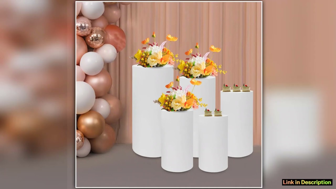 5Pcs Cylindrical Dessert Display Stands Wedding Event Cake Stand Set Cake Display CylinderRound Dis