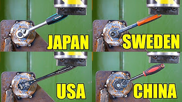 What Tool Brand/Country Has The Strongest Wrench? Hydraulic Press Test!