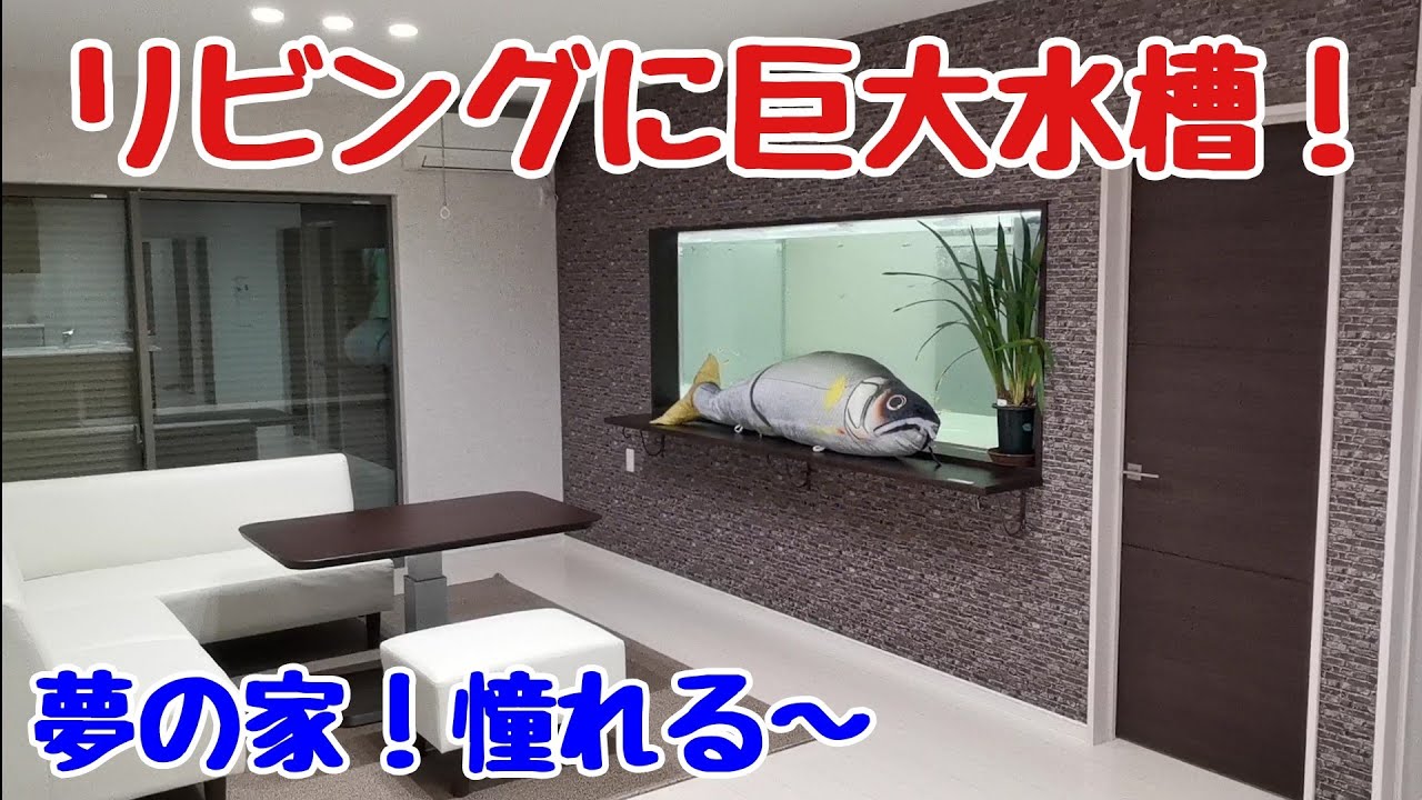 Home Visit] A single-story house with a 2.4m aquarium visible from