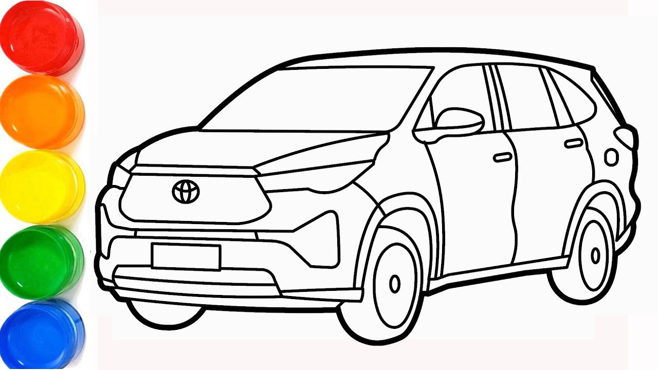 cara menggambar dan mewarnai mobil innova reborn - YouTube