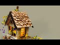 Miniature Fairy Cottage House - Cardboard and Clay Craft DIY Idea