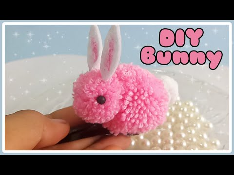 DIY Pompom Bunny | Cute Rabbit Hair Clip ?| Mah Art ?