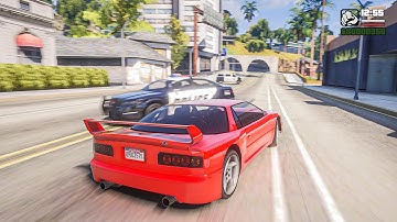 GTA San Andreas: Definitely Better Edition - Police Chase RAW Gameplay! GTA SA Remake in GTA 5 PC