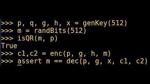 Demo of ElGamal Encryption Scheme