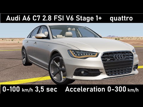 Audi A6 C7 2.8 FSI V6 Stage 1+ quattro S tronic Review Test 0-100km/h 3,5 sec Acceleration 0-250km/h