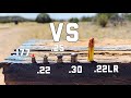 22lr vs 177 22 25 and 30 cal airguns  22lr vs air rifle power test