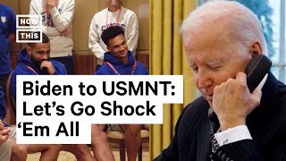 Biden Gives U.S. Men's National Soccer Team a Pep Talk for World Cup Match