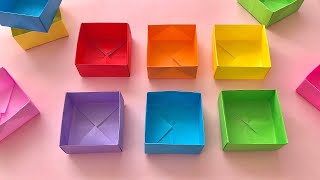折り紙1枚のみで作れる 箱 小物入れの折り方 ハサミノリ不要【Origami】How to make Box DIY Paper Craft