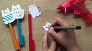 Back to School Pencil Toppers - Craft Foam Cats - DIY Pencil Case Accessories!