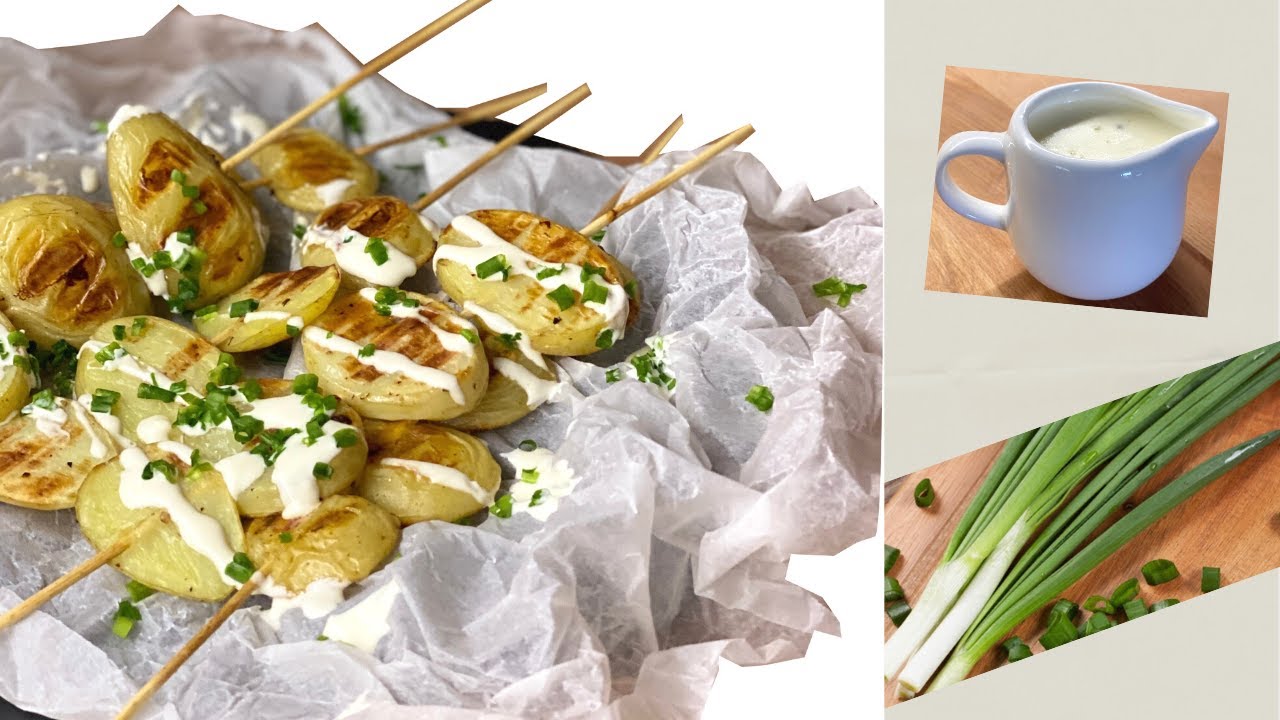 Картофель с сырным соусом и зеленым луком