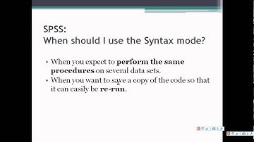 SPSS Interactive mode and syntax mode